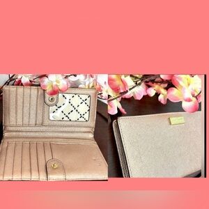 Kate Spade Metallic Rose Gold Wallet *NWOT